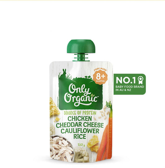 Only Organic Baby Food Chicken Cheddar Cheese Cauliflower Rice 120g [8 mos+]
