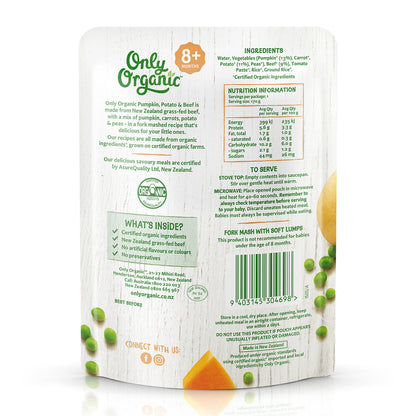 Only Organic Baby Food Pumpkin, Potato & Beef 170g [8 mos+]