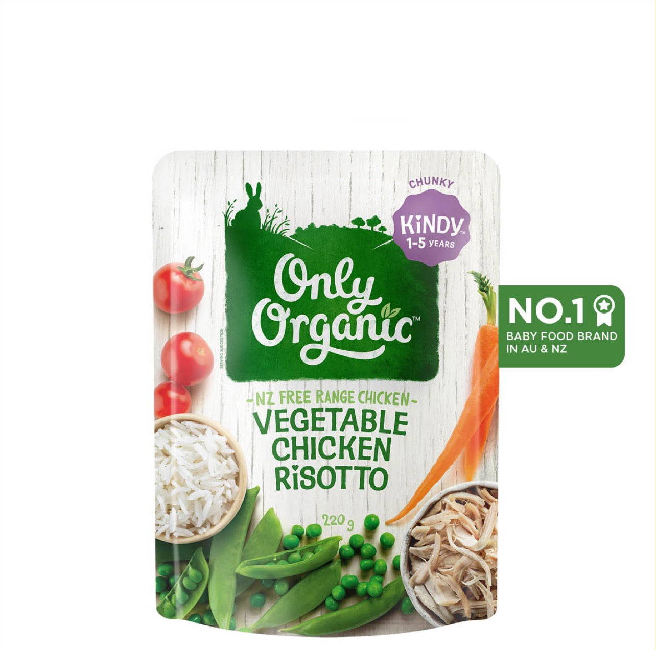 Only Organic Baby Food Vegetable Chicken Risotto 220g [12 mos+]