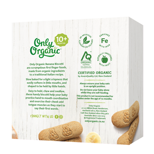 Only Organic Baby Snack Banana Biscotti Biscuit 100g [10 mos+]
