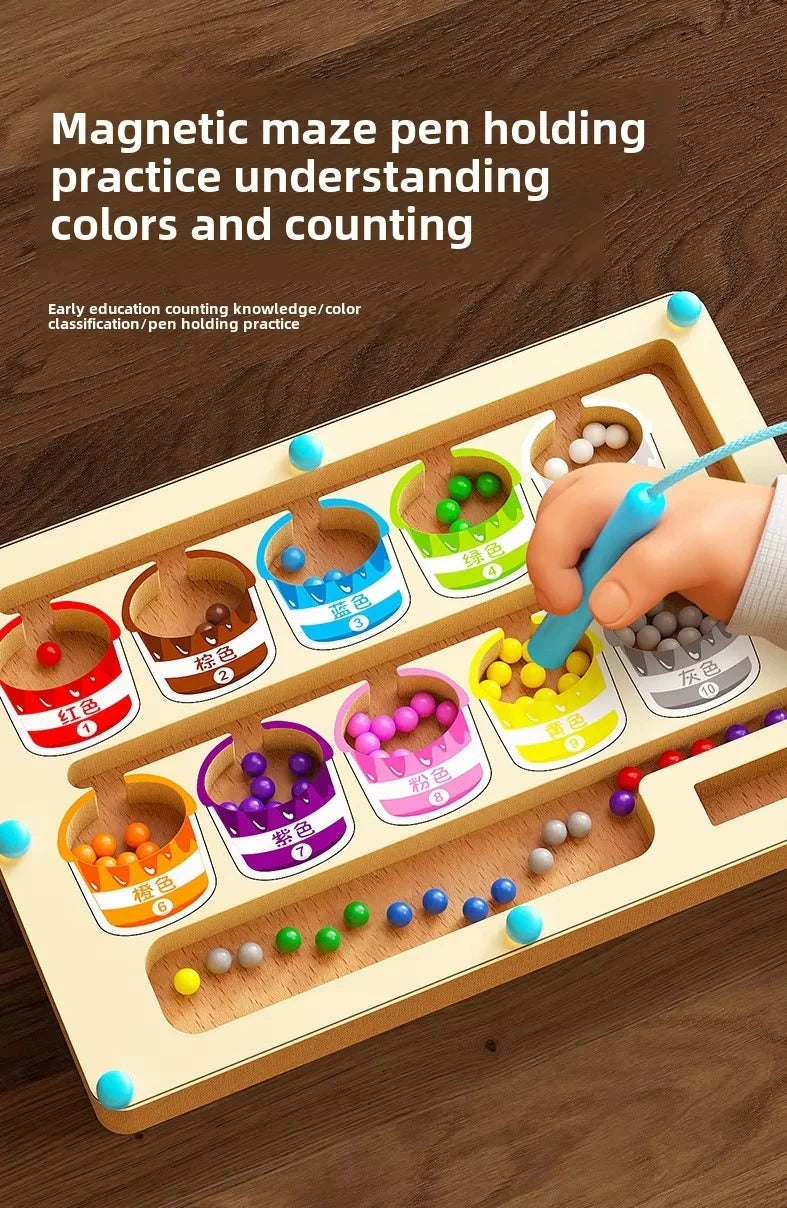 The Kiddie Concept Magnetic Color and Number Ball Maze