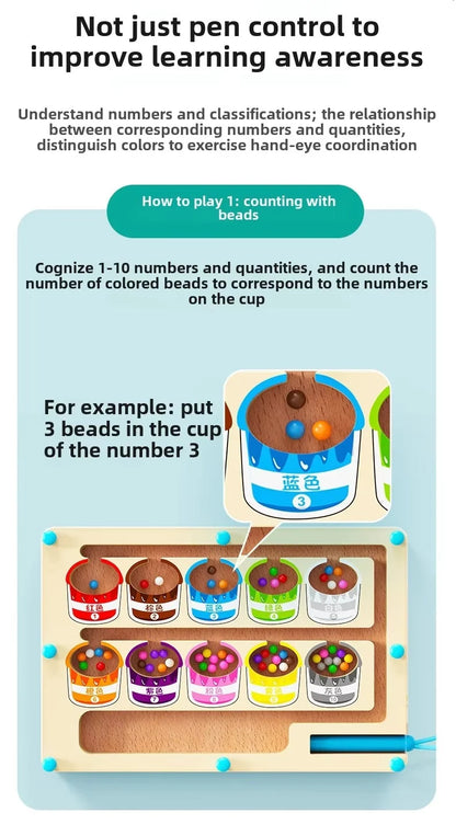 The Kiddie Concept Magnetic Color and Number Ball Maze