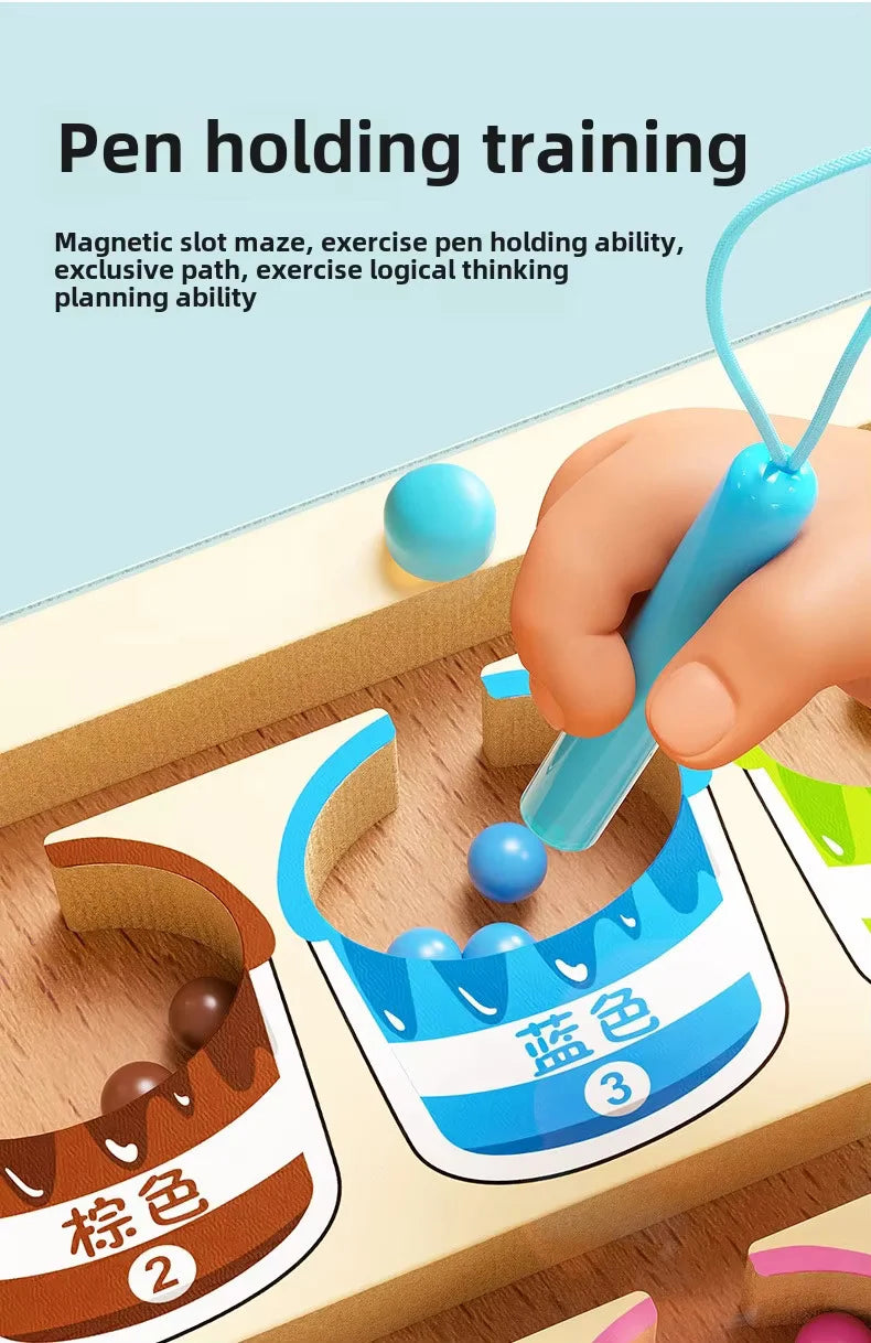 The Kiddie Concept Magnetic Color and Number Ball Maze