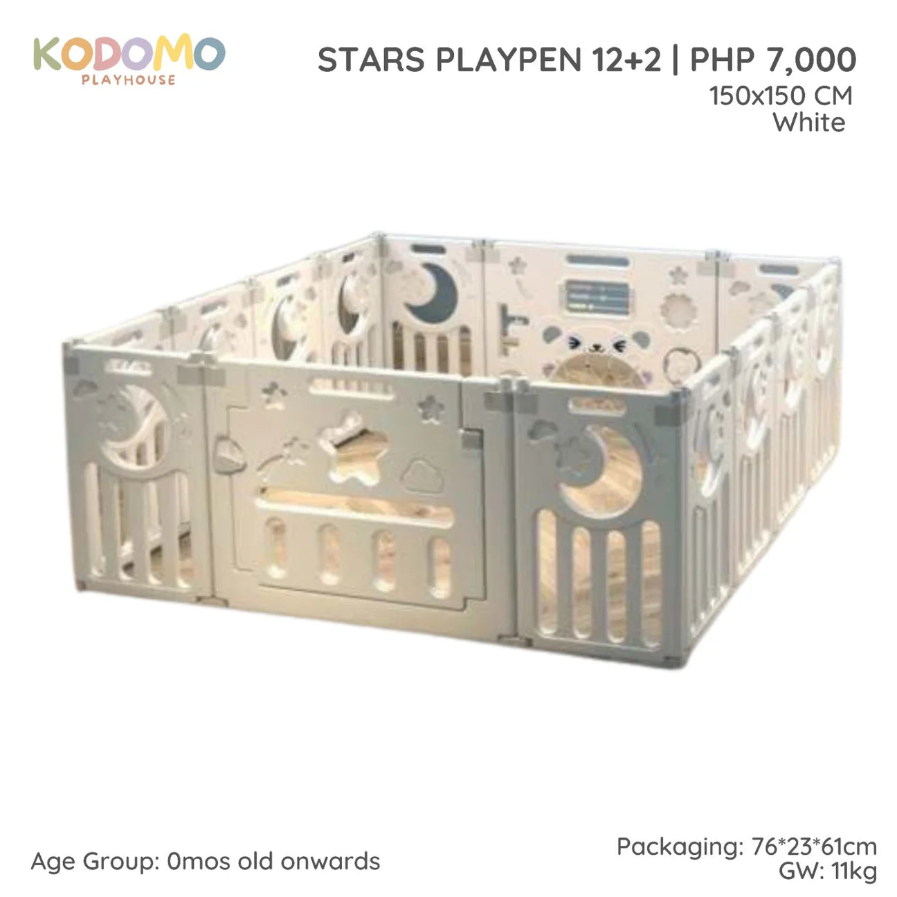 Kodomo Playhouse Star Playpen 12+2
