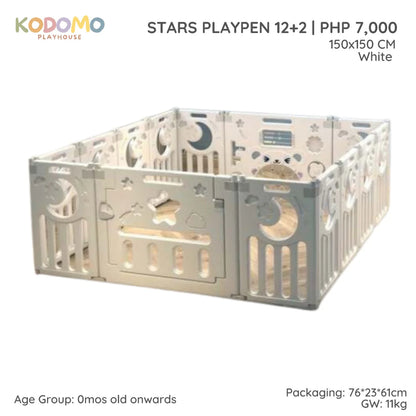 Kodomo Playhouse Star Playpen 12+2