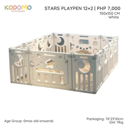 Kodomo Playhouse Star Playpen 12+2
