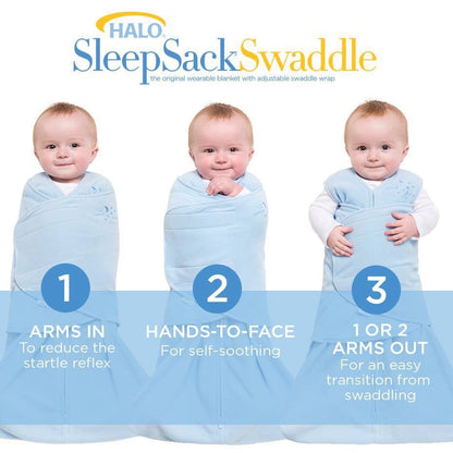 HALO Sleepsack Multi-way Swaddle  (sleep sack wear infant wearable blanket pajama cotton)