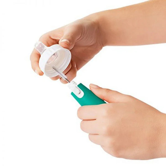 OXO TOT BOTTLE BRUSH WITH NIPPLE CLEANER AND STAND- GRAY