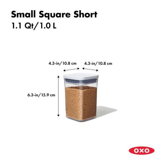 OXO POP CONTAINER, SMALL SQUARE SHORT 1.1 QT.