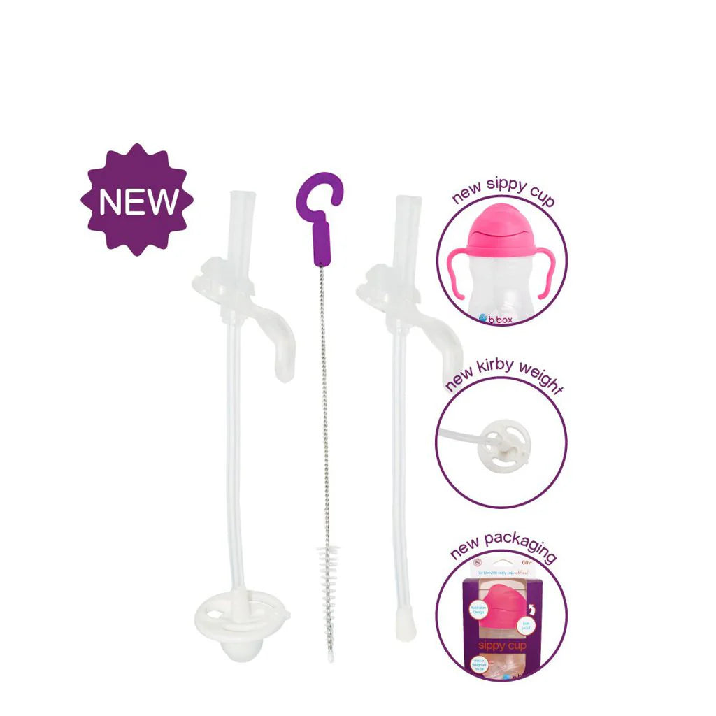 B.box Replacement Straws and Cleaner  for Sippy Cup