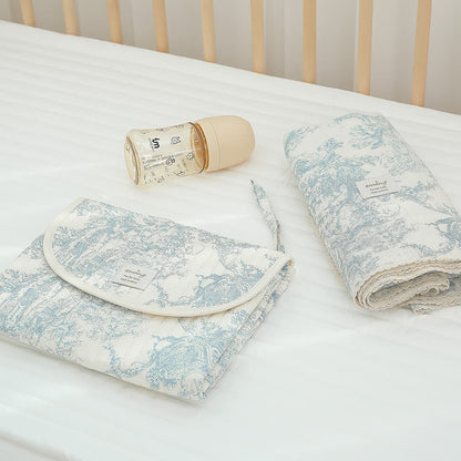 Emong Toile de Jouy Portable Diaper Changing Pad