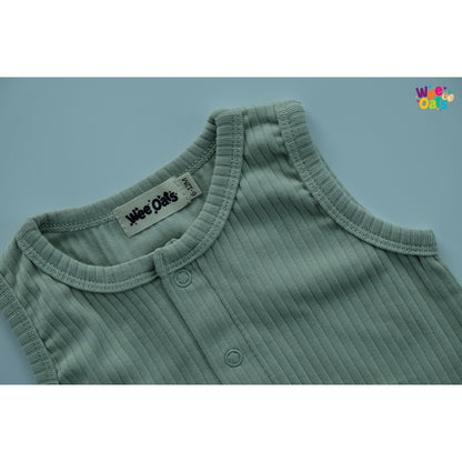 Wee Oats CHURROS - Organic Cotton Baby Sleeveless Onesie Shorts