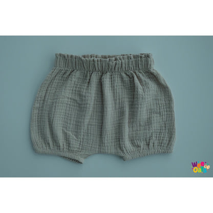 Wee Oats CRACKER - Organic Cotton Muslin Baby Unisex Summer Cuffed Shorts
