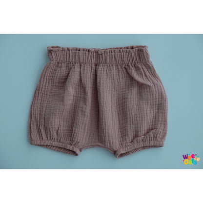 Wee Oats CRACKER - Organic Cotton Muslin Baby Unisex Summer Cuffed Shorts