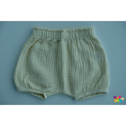 Wee Oats CRACKER - Organic Cotton Muslin Baby Unisex Summer Cuffed Shorts