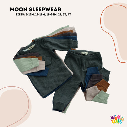 Wee Oats MOON - Organic Cotton Baby Long-Sleeves Pajama Set / Terno