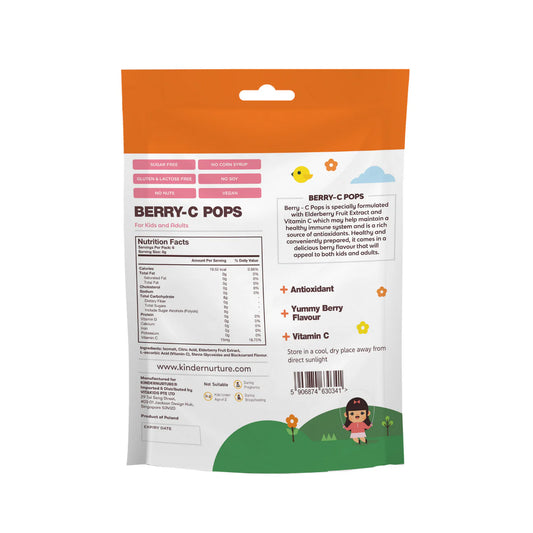 Kindernurture Berry C Pops - 6 Lollipops