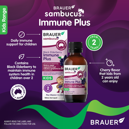 Brauer Sambucus Black Elderberry Immune Plus Kids 100ml