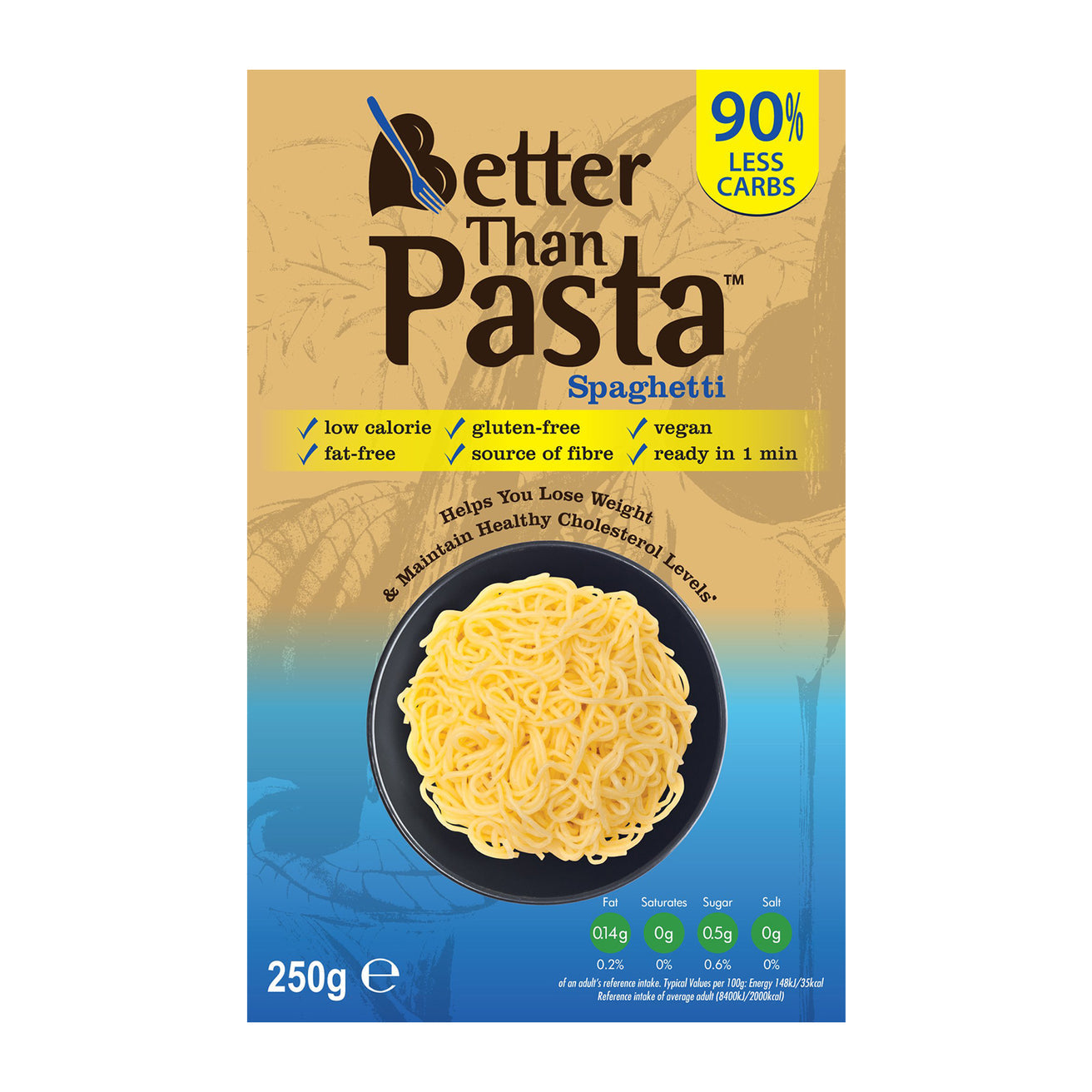 Better Than No Drain Konjac Pasta Spaghetti 250g (Gluten Free, Keto Friendly, Low Calorie)