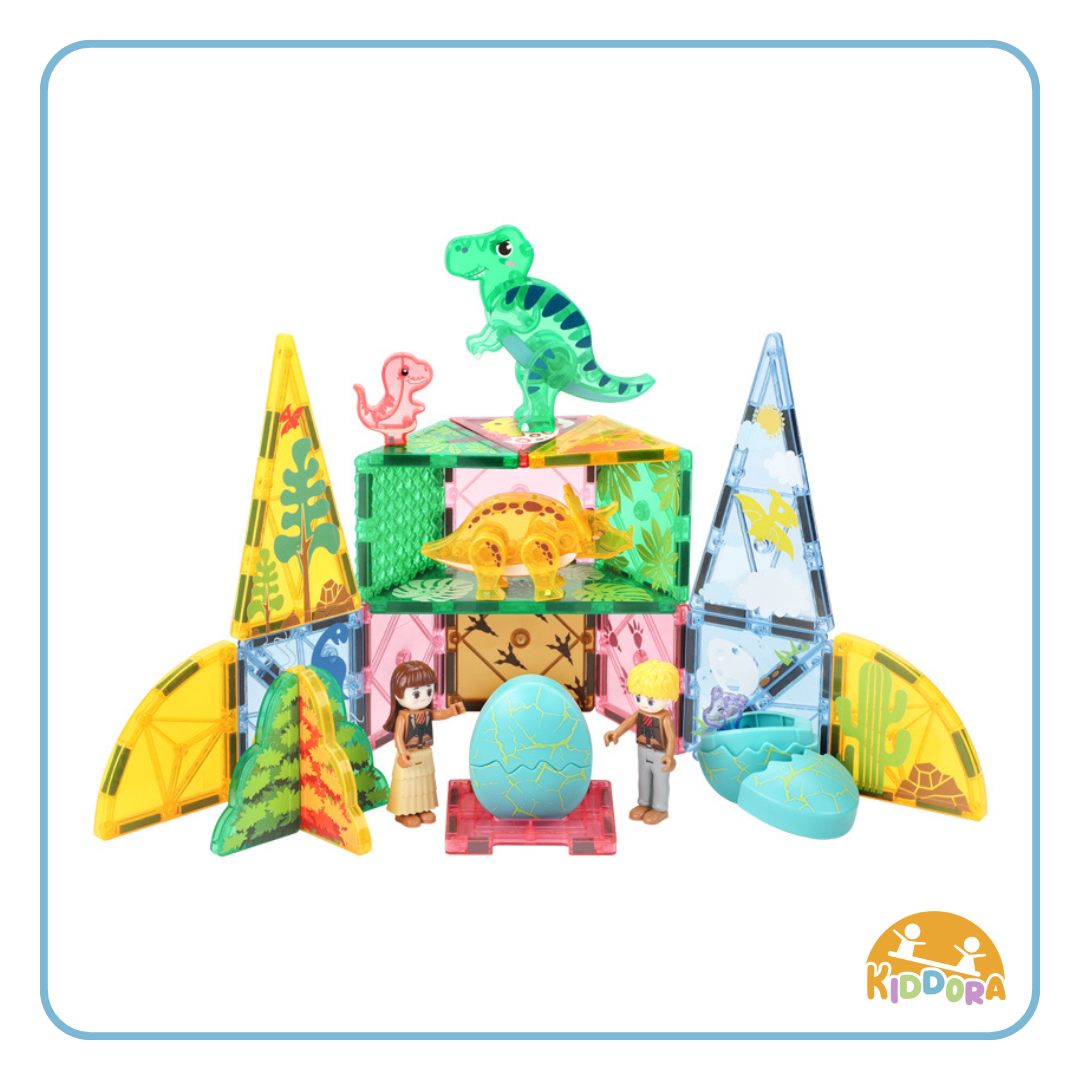 Kiddora Kebo Dino Zone Surprise Magnetic Tiles (42 pcs)