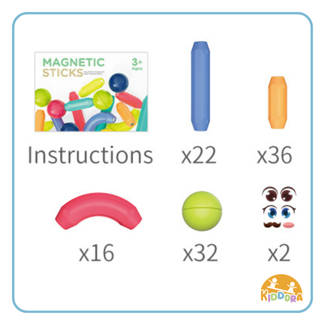 Kiddora Kebo Magnetic Sticks (108 pcs)