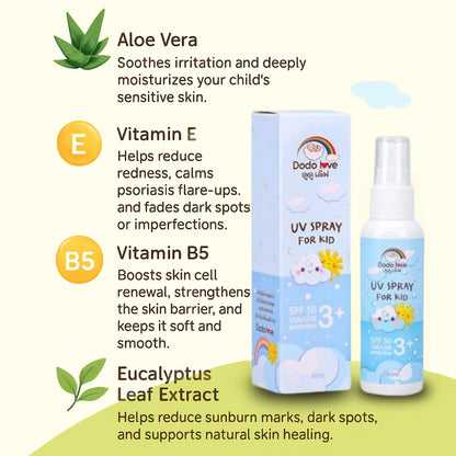 Dodolove UV Spray for Kids SPF50+++ 45ml Sunscreen for Kids