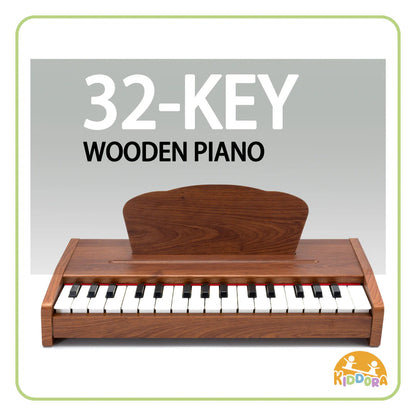 Kiddora Mini Maestro Jr. 32-Key Desk Wooden Piano with Microphone