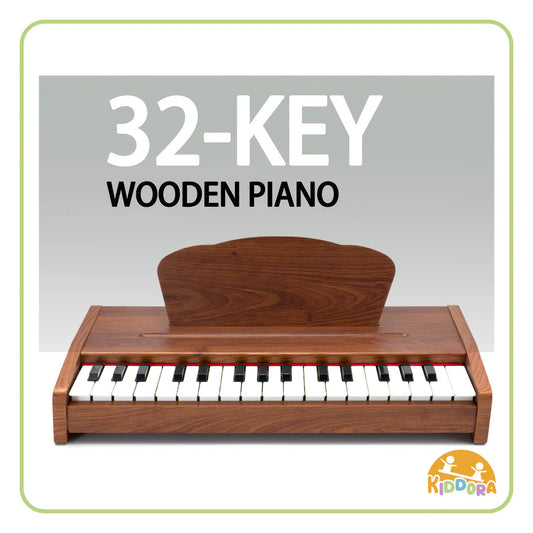 Kiddora Mini Maestro Jr. 32-Key Desk Wooden Piano with Microphone