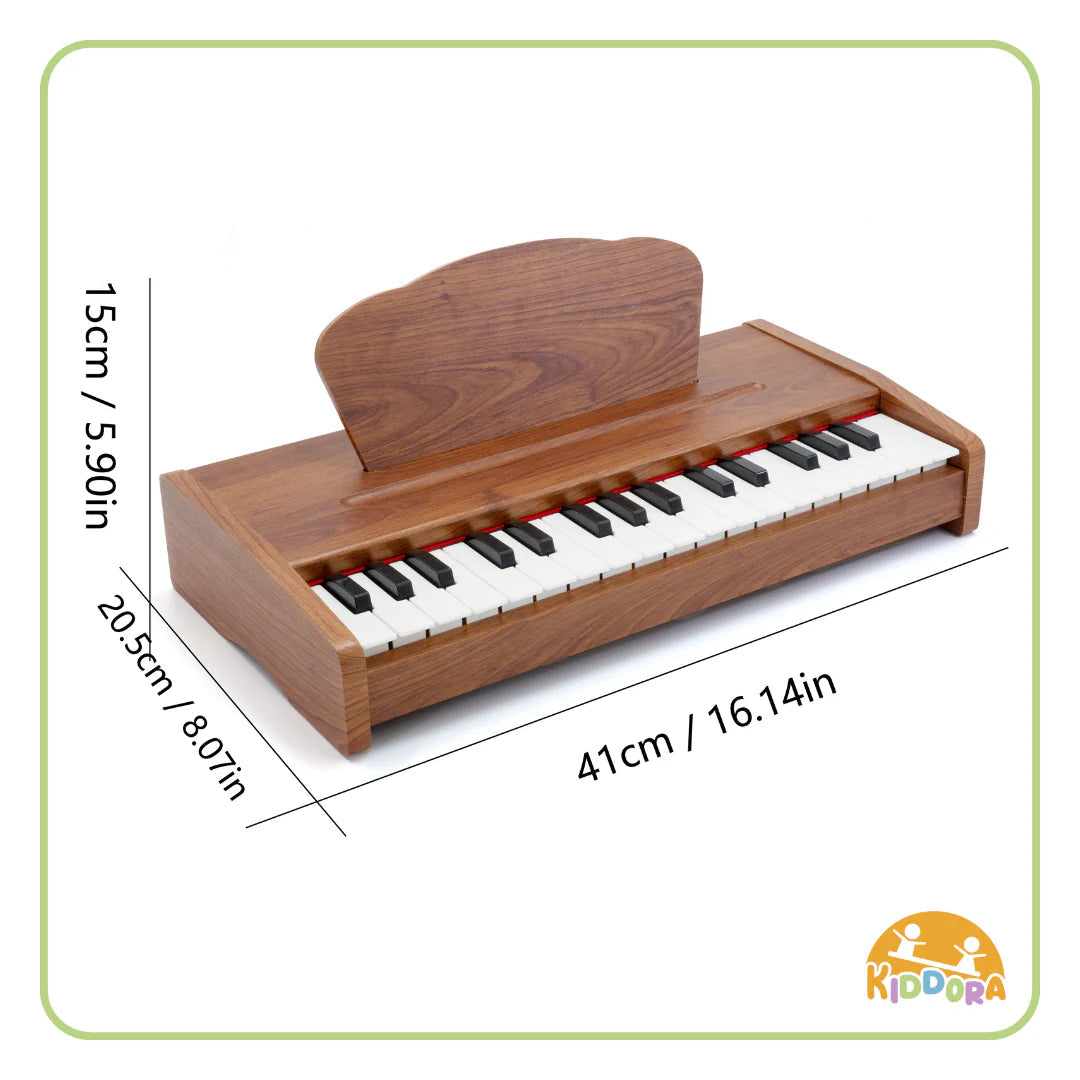 Kiddora Mini Maestro Jr. 32-Key Desk Wooden Piano with Microphone