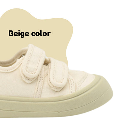Topstar Ergonomic Kids Canvas Shoes- SKU 1255 (White w/ Beige Sole)