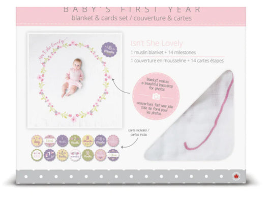 Lulujo Milestone Blanket & Card Set