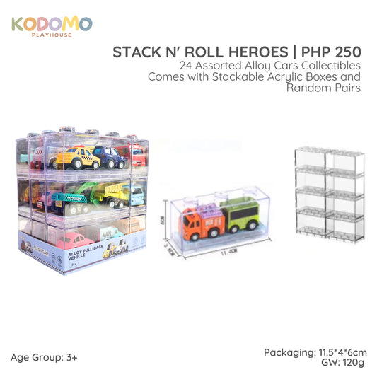 Kodomo Playhouse Stack N’ Roll Heroes Diecast Pull Back Cars