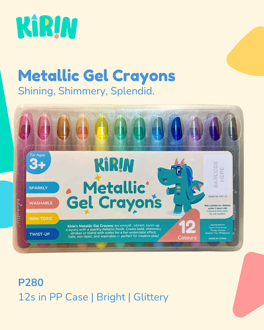 Kirin Metallic Gel Crayons 12s