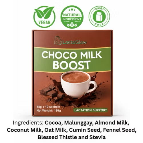 Lactaglow Choco Milk Boost - Lactation Support Drink for Breastfeeding Moms