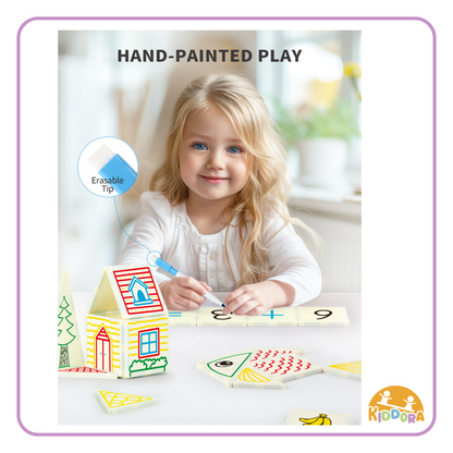 Kiddora Kebo 2in1 Magic Write Castle Magnetic Tiles (65pcs)