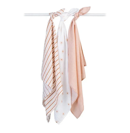 LULUJO MINI MUSLIN RECEIVING BLANKETS (SET OF 3)