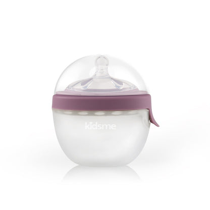 Kidsme 2-in-1 Silicone Oval Bottle Feeding System - Plum