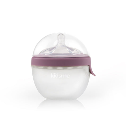 Kidsme 2-in-1 Silicone Oval Bottle Feeding System - Plum