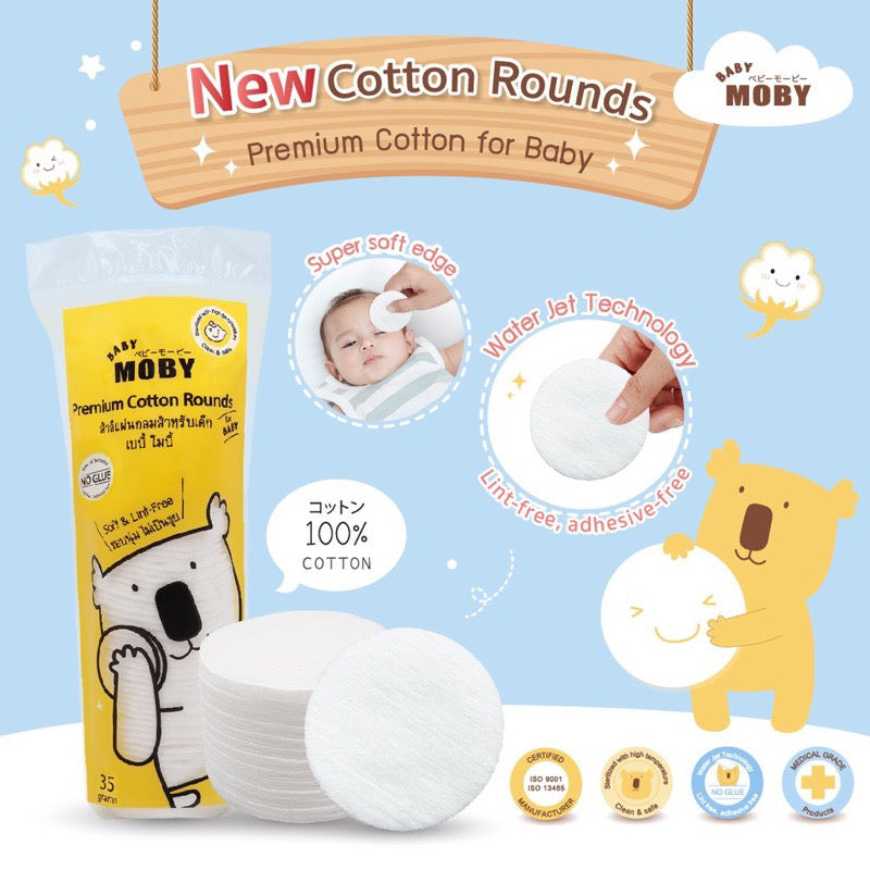 Baby Moby Premium Cotton Rounds (35 grams)