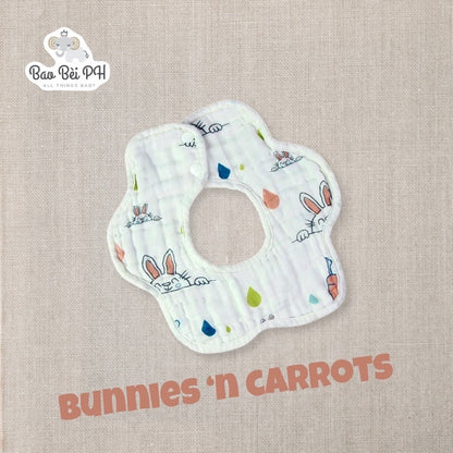 Bao Bei PH Law Petal Rotating Gauze Bib or Towel for Newborn Baby Drool Washcloth  with Liner