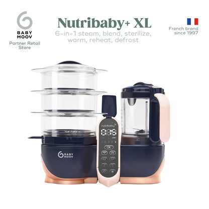 Babymoov Nutribaby+ XL 6-In-1 Large Capacity Multi-Purpose Baby and Adult Food Processor
