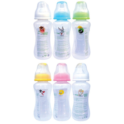 Tender Luv Looney Tunes 8oz Streamline Feeding Bottle Slim Neck Set of 3 BPA FREE