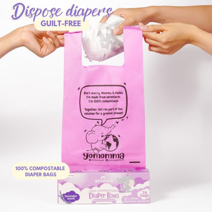 Yomomma 100% Compostable Diaper Bags 70pcs