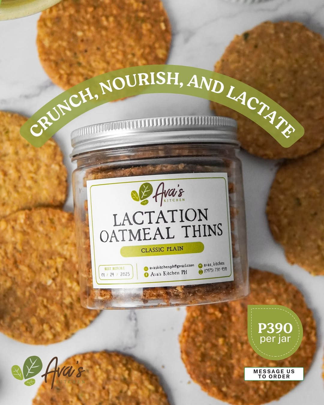 Ava’s Kitchen Lactation Oatmeal Thins