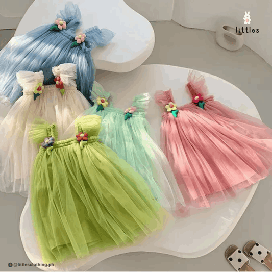Littles Lily Flower Layered Tutu Dress
