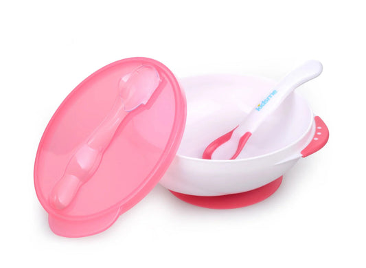 Kidsme Suction Bowl with Ideal Temperature Feeding Spoon Set