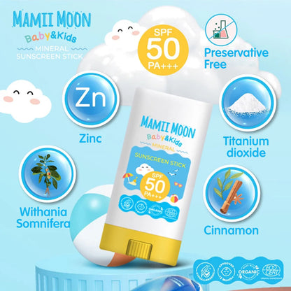 Mamii Moon Baby & Kids Mineral Sunscreen Stick 12g