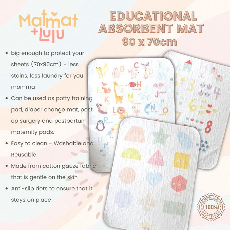 Matmat Lulu Educational Waterproof Absorbent Bedmat