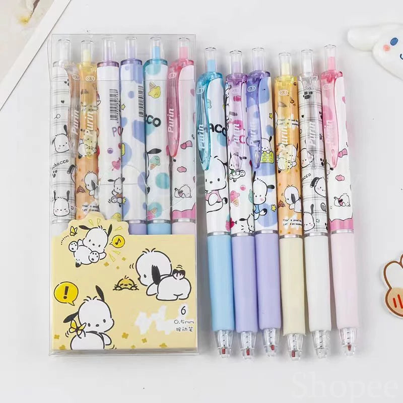 LITTLE FAT HUGS - SANRIO CHARACTER SIGN PEN (SET OF 6)