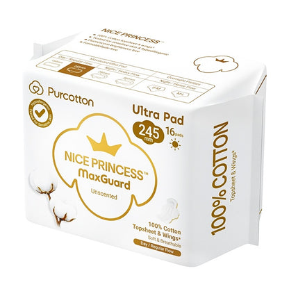 Purcotton MaxGuard Unscented Ultra Sanitary Pad 16 pcs (245mm)